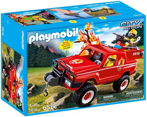 Playmobil City Action 5616 Pas Cher Pompiers Avec 4x4 D Intervention