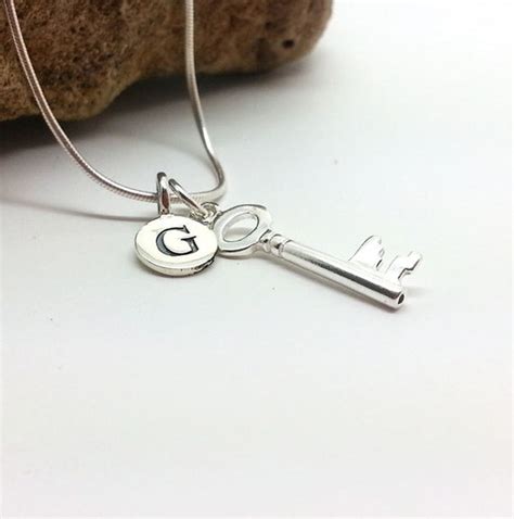 Personalised Key Initial Necklace 21st Birthday Key of the