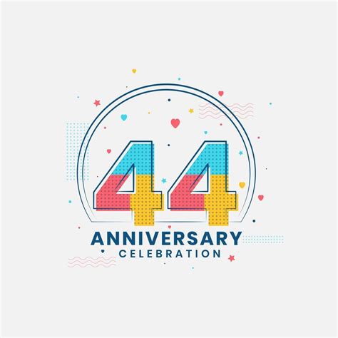 44 Anniversary Celebration Modern 44th Anniversary Design 10083701