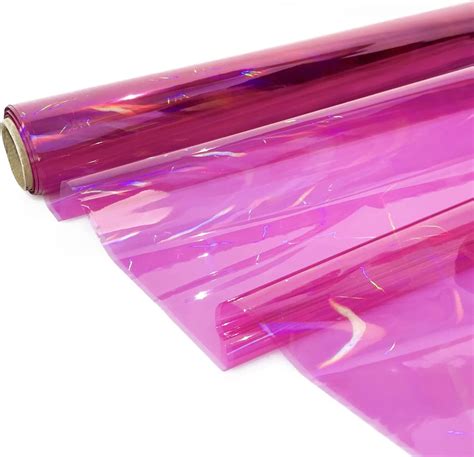 Cmfyhm Iridescent Pink Cellophane Wrap Roll I 34 In Wide X