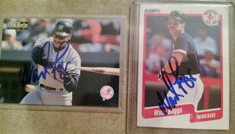 Hall Of Famer Wade Boggs Autographed Cards Received In The Mail On 12