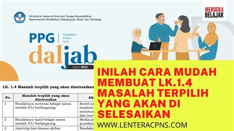 Tips Menentukan Masalah Terpilih Dan Pengisian LK 1 4 PPG Dalam Jabatan