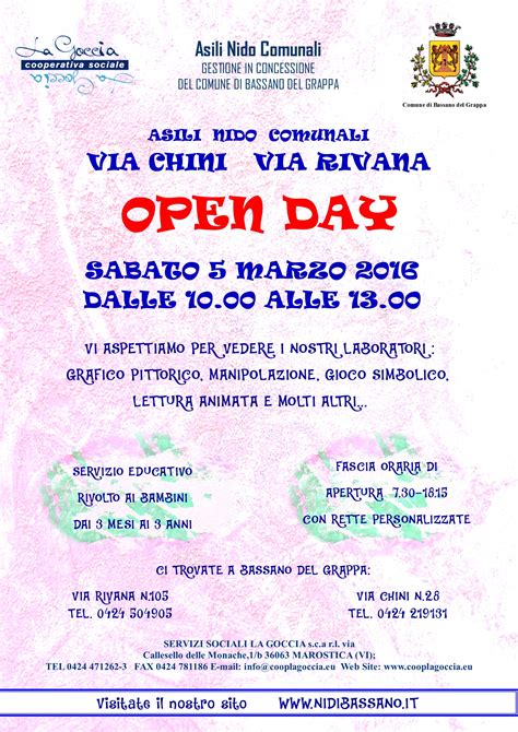 Open Day Asili Nido Comunali Di Bassano Del Grappa Via Chini E Via