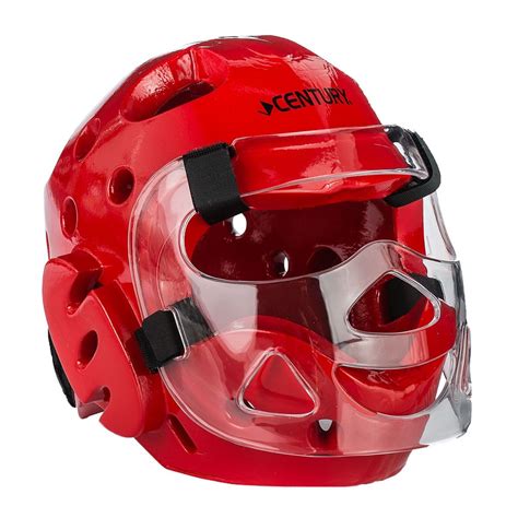 Red Full Sparring Headgear With Face Shield