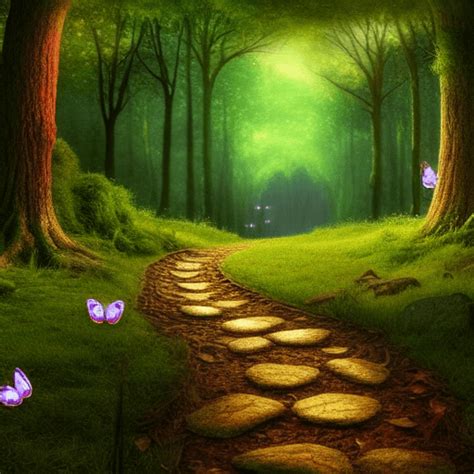 Magical Forest Path Background · Creative Fabrica