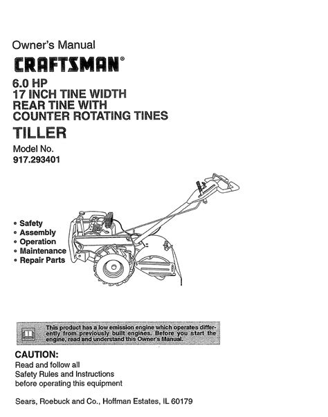 Craftsman Rear Tine Tiller Parts Diagram