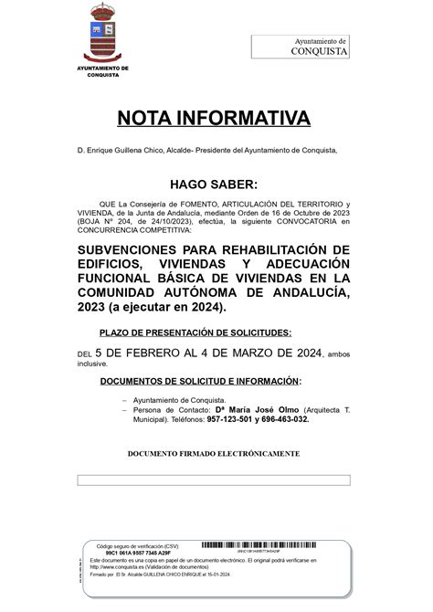 Nota Informativa Subvenciones Para La Mejora De La Accesibilidad En