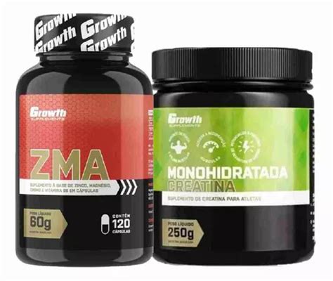 Creatina 250g Monohidratada Zma 120 Caps Original Growth Frete Grátis