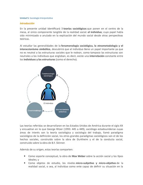 Unidad 5 Sociología Interpretativa Unidad 5 Sociología