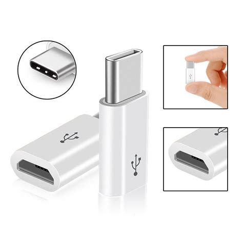 Micro USB to Type C Adapter Converter Micro-B to USB-C Connector ...