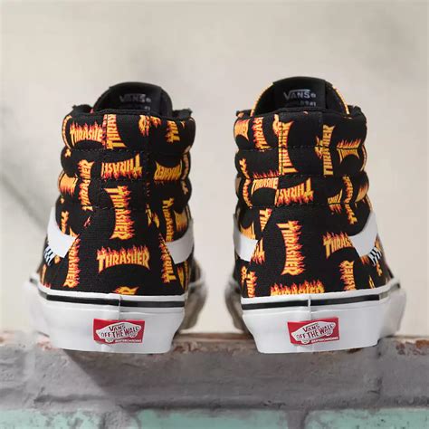 Vans X Thrasher Sk Hi Pro Skate Shoes Thrasher Black Skate Shoes