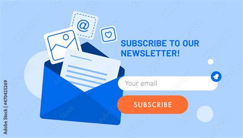 Newsletter Subscription Banner Vector Illustration For Online