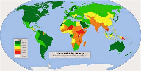 Urbanization By Country Vivid Maps