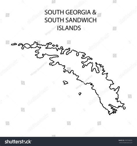 South Georgia South Sandwich Islands Map Stock Illustration 399708055