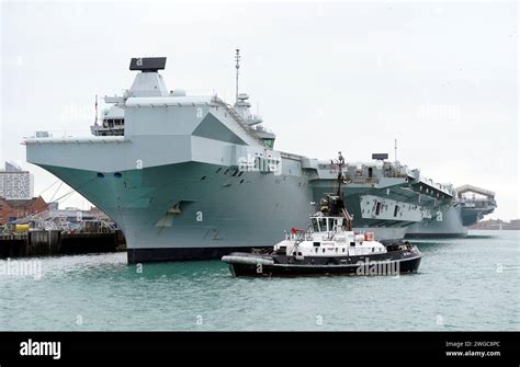 The Royal Navy Aircraft Carriers Hms Queen Elizabeth Left And Hms