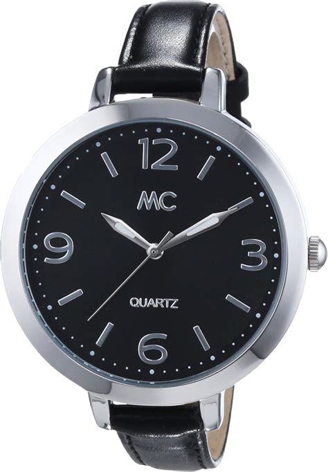 Mc Timetrend Damen Armbanduhr Mit Schwarzem Zifferblatt Und Schwarzem