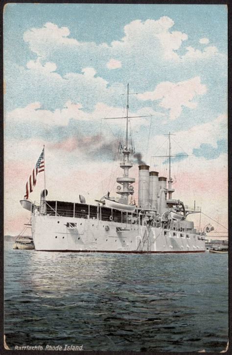 battleship uss rhode island Via the Thomas Crane Public Library’s Fore ...