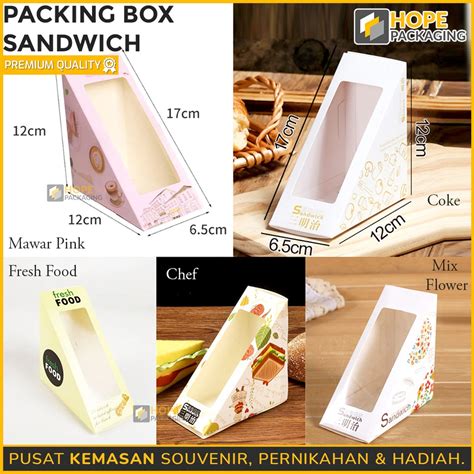 Jual ISI 5 PCS Box Sandwich Cream Kotak Roti Sandwich Kotak Roti