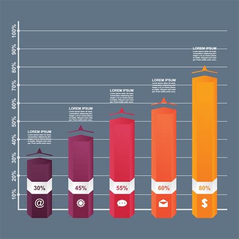 막대 차트 그래프 다이어그램 통계 비즈니스 Infographic 템플릿 일러스트 프리미엄 벡터