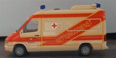 Herpa Mercedes Benz Sprinter German Medical Services Rtw Ambulance Ho