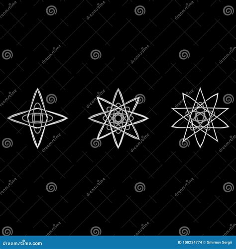 Geometric Pattern Icon Star Astrology Set Pentagram Stock Photo Image