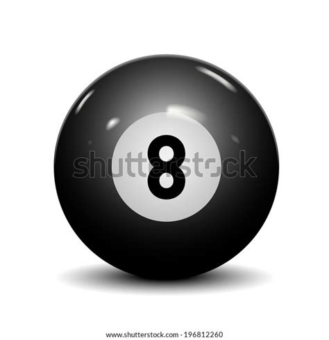 Billiard Eight Ball Isolated On White Stock Vector Royalty Free