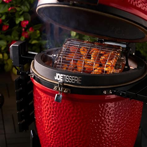 Kamado Joe Tumbler And Flat Joetisserie Basket Black And Blue Bbq