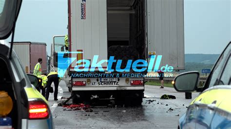 Heftig Erneut Schwerer Lkw Auffahrunfall Auf Der A Bei Bad Rappenau