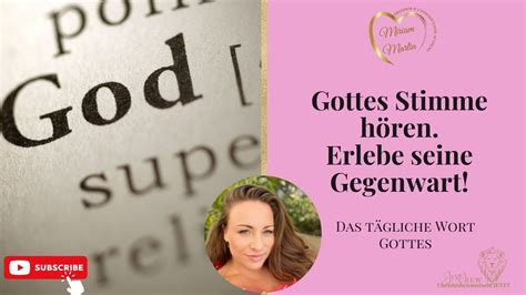 Gottes Stimme H Ren T Gliche Andacht Miriam Martin Youtube