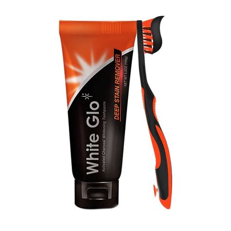 Набор White Glo Charcoal Deep Stain Remover (зубная паста с ...