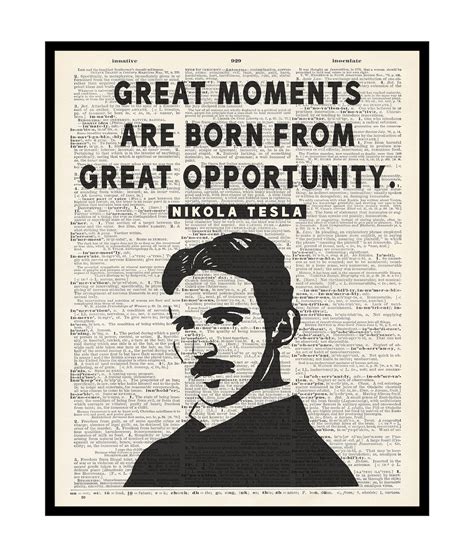 Great Moments Poster Nikola Tesla Print Motivational Quotes Art Success