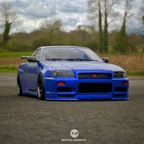 Artstation Clean Render Of The Nissan Gtr R34