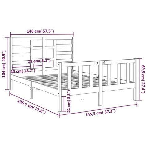 Cadre De Lit Blanc Bois Massif 140x190 Cm Qqmora Yy0417 Cdiscount Maison