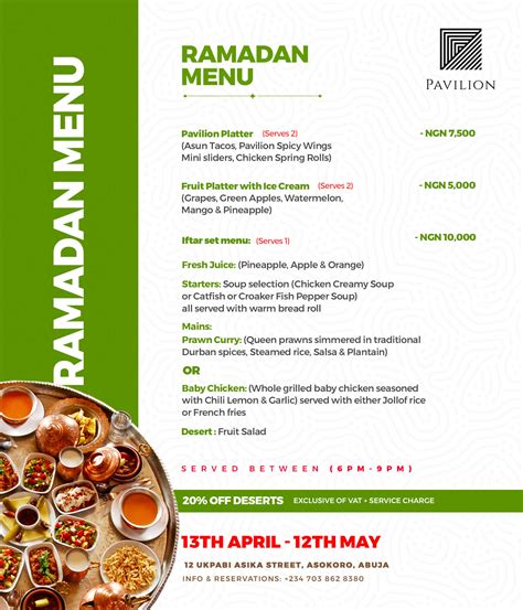 Ramadan Menu – Atelier Boutique Hotel