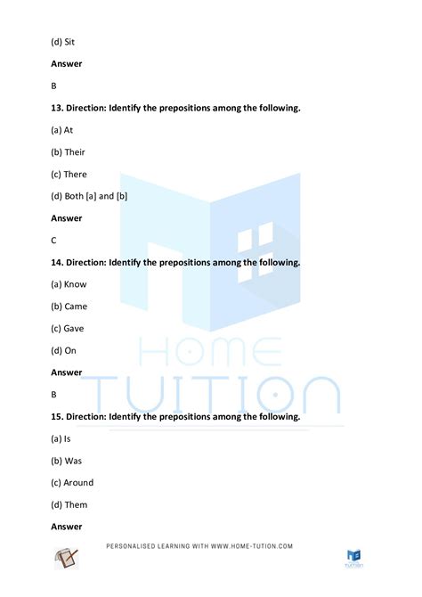 Cbse Class 2 English Preposition Worksheet Download Free Pdf