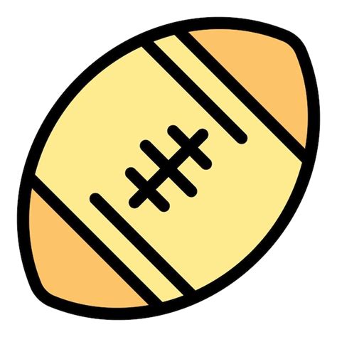 Icono De La Pelota De Rugby Contorno Del Icono Del Vector De La Pelo Ta