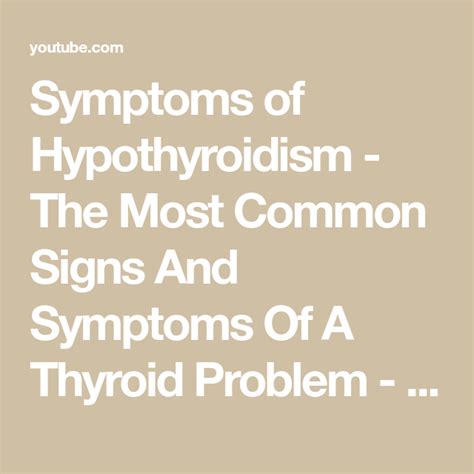 Hypothyroidism Signs And Symptoms Artofit