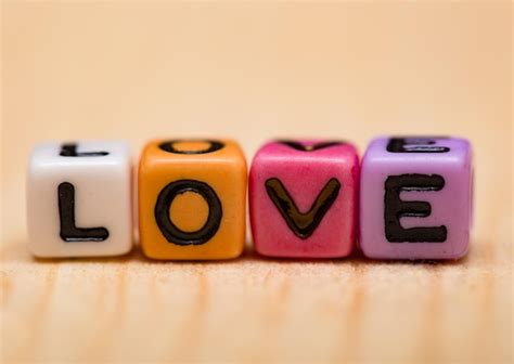 Premium Photo Word Love From Cubes