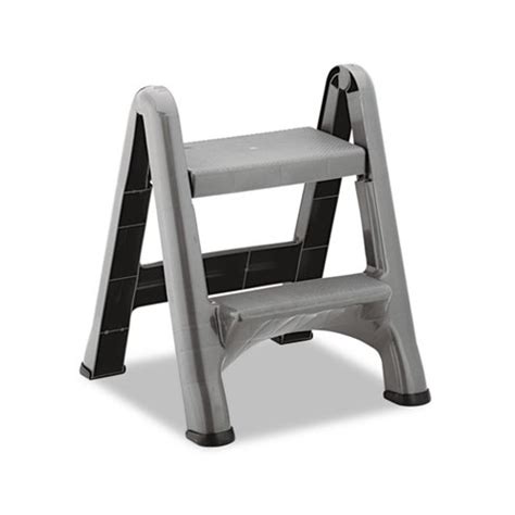 Rubbermaid 2-Step Folding Plastic Step Stool - RCP420903CYLND - Shoplet.com