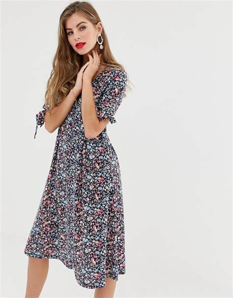 Y A S Carolina Ditsy Floral Print Midi Dress Asos