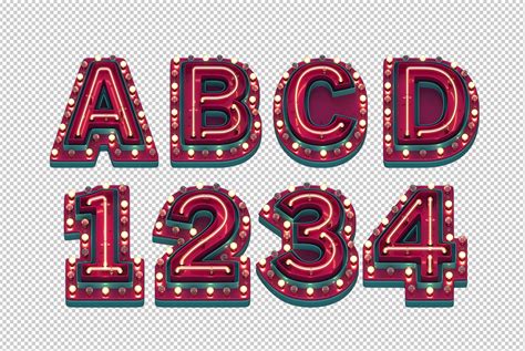 Red Performance Font Png Letter Set