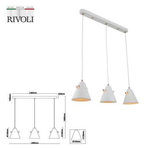 Rivoli - 3141-203 Светильник подвесной (подвес) Chelsea 3 х Е14 40 Вт ...