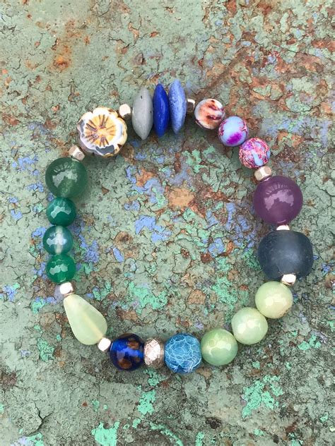 Boho Chic Jewelry Bohemian Bracelet Multi Gemstone Handmade Etsy In