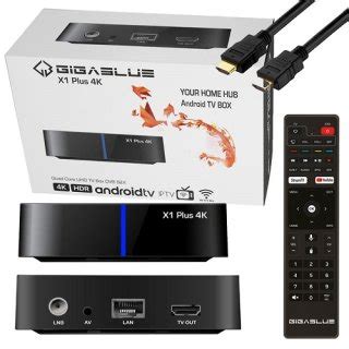 GigaBlue UHD X1 Plus 4K Android IPTV OTT Media Streamer 1x DVB S2X Tu