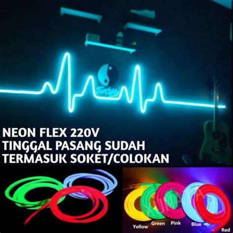 Jual Paket Lampu Led Neon Flex M Waterproof Socket Tinggal