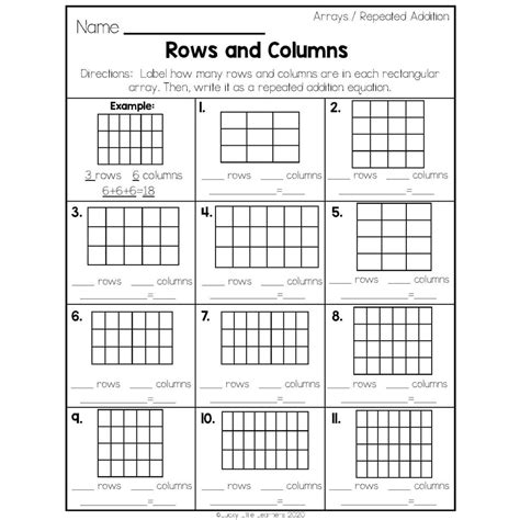 2nd Grade Math Worksheets For Arrays 2nd Grade Math Worksheets