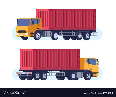 Cargo Truck For Transportation Of Large Sea Vector Image