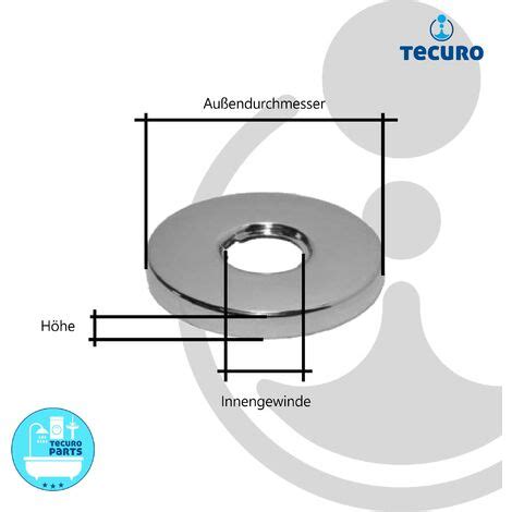 tecuro Gewinderosette 1 2 Ø 22 mm x Ø 61 mm x Höhe 7 mm Messing