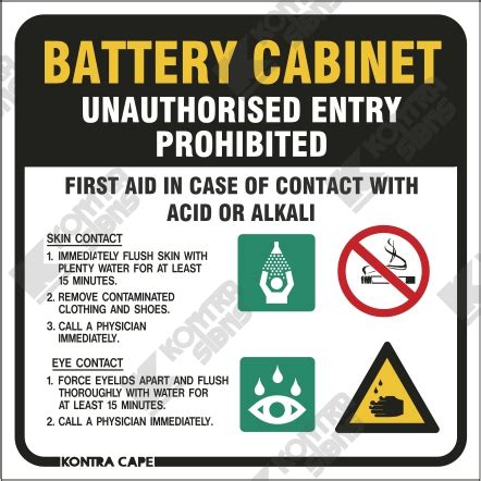WC279 - Battery Cabinet Unauthorized Entry Prohibited - Kontra Signs