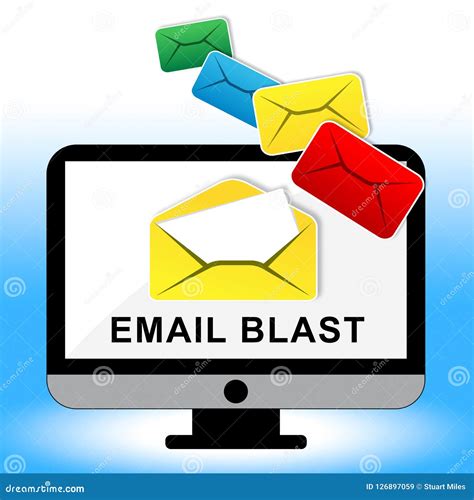 Email Blast Newsletter Promotion Delivering 3d Illustration Stock